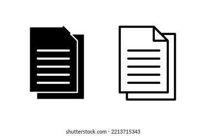 Document icon vector for web and mobile app. Paper sign and symbol. File Icon
