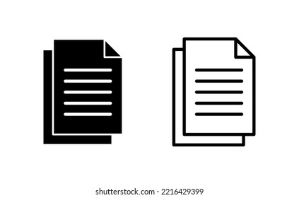 Document icon vector for web and mobile app. Paper sign and symbol. File Icon