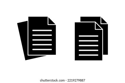 Document icon vector for web and mobile app. Paper sign and symbol. File Icon