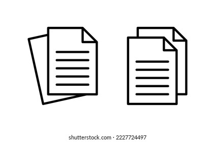 Document icon vector for web and mobile app. Paper sign and symbol. File Icon