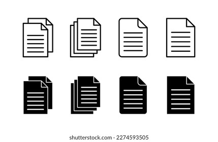 Document icon vector for web and mobile app. Paper sign and symbol. File Icon