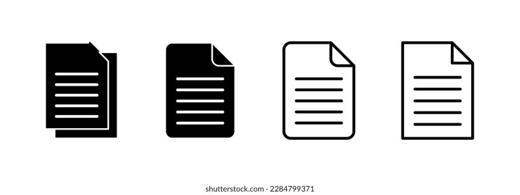 Vector de icono de documento para aplicaciones web y móviles. Signo y símbolo de papel. Icono de archivo