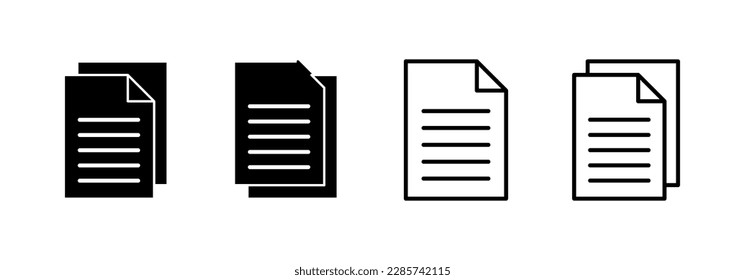 Document icon vector for web and mobile app. Paper sign and symbol. File Icon
