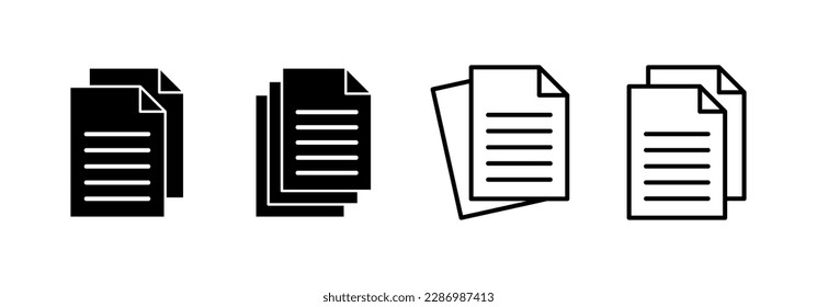 Document icon vector for web and mobile app. Paper sign and symbol. File Icon