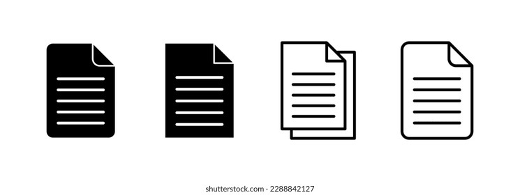 Document icon vector for web and mobile app. Paper sign and symbol. File Icon