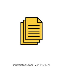 Document icon vector for web and mobile app. Paper sign and symbol. File Icon