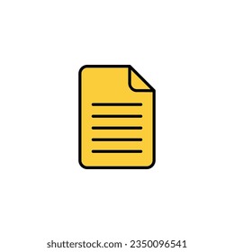 Document icon vector for web and mobile app. Paper sign and symbol. File Icon