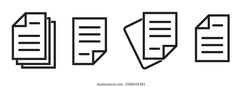 Document icon vector for web and mobile app. Paper sign and symbol. File Icon