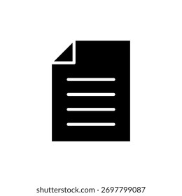 Document icon vector for web and mobile app. Paper sign and symbol. File Icon