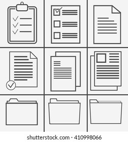 Document Icon Vector.papers and folders icons set.Vector illustration