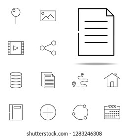 document icon. web, minimalistic icons universal set for web and mobile
