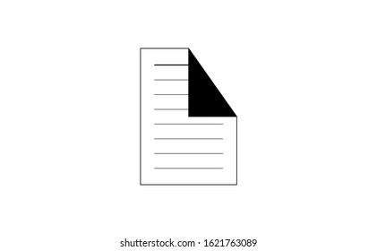 Document icon in white background. This documents icon only have one paper document. This document consists of one document that have lines describing the documents in which they are written
