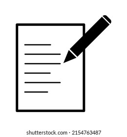document icon write flat design illustration.
