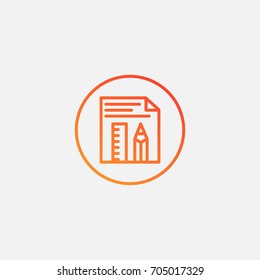 Document icon.gradient illustration isolated vector sign symbol
