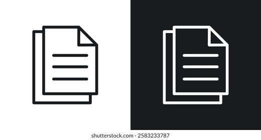 Document icons in black and white liner strokes for web design.