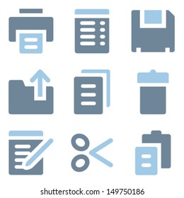 Document icons, blue solid series