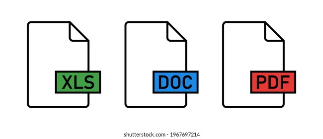 Dokumentsymbole. Kollektion von Vektorsymbol. EPS10