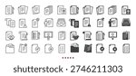 Document icons collection. Multi series icons. Line and glyph solid web icons collection