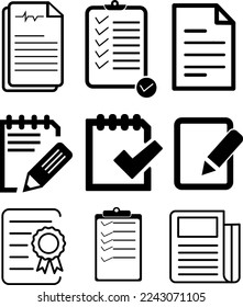 Document icons. Electronic documents icons. Paper icons. on white background..eps