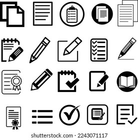 Document icons. Electronic documents icons. Paper icons on white background.