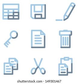 Document icons, light blue contour