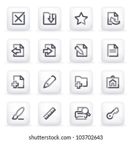 Document icons on gray buttons, set 2.