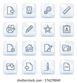 Document icons on plastic buttons.