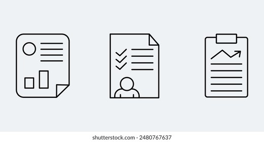 document icons , paper and file icon set. Collection of document icons , paper and file vector icon set