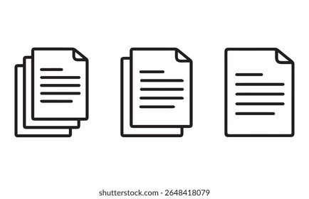 document icons. paper symbol with single and multiple page. transparent png and vector illustration. Vector illustration eps file.
