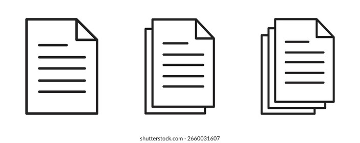 Document icons. paper symbol with single and multiple page , vector illustration.