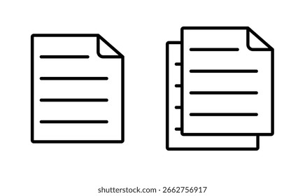 Ícones do documento. Vetor de símbolo de papel isolado no plano de fundo transparente. EPS 10