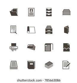 Document icons. Perfect black pictogram on white background. Flat simple vector icon.