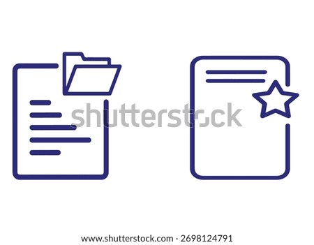 Document icons representing paperwork and a favorite or important item, symbolizing organization and recognition.