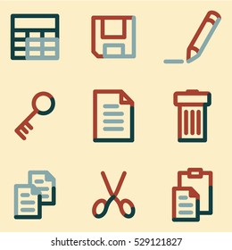 Document icons set 1, color contour series