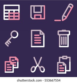 Document icons set 1, color contour series