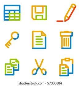 Document icons set 1, color contour series