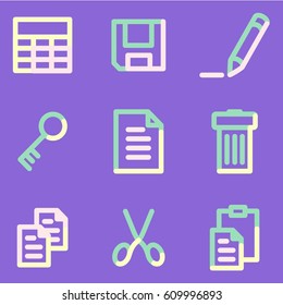 Document icons set 1, color contour series
