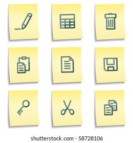 Document icons set 1, yellow notes series