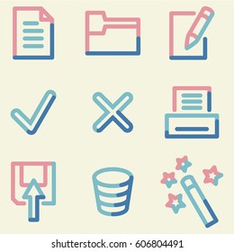Document icons set 2, color contour series