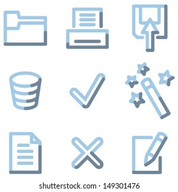 Document icons set 2, light blue contour