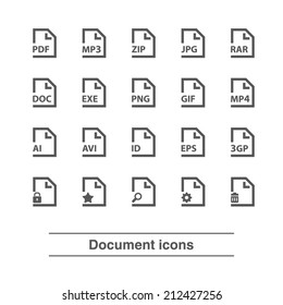 Document icons set.