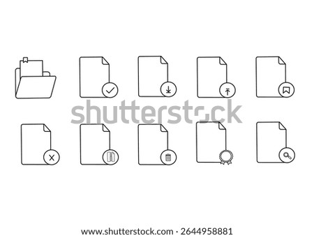 Document Icons Set - Line Series - Editable Stroke