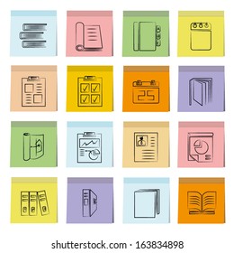 document icons set, note paper, memo notes