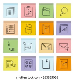 document icons set, note paper, memo notes