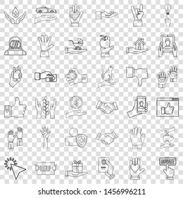 Document icons set. Outline style of 36 document vector icons for web for any design
