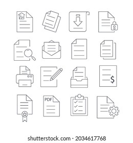 Document icons set. Document  pack symbol vector elements for infographic web