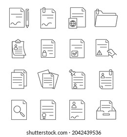 Document icons set. Document pack symbol vector elements for infographic web