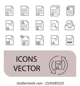 document icons set . document pack symbol vector elements for infographic web