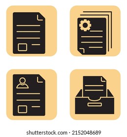 conjunto de iconos de documento. símbolo de paquete de documentos elementos vectoriales para web infográfica