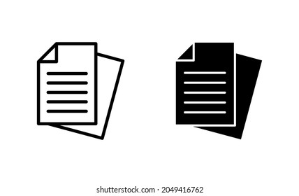 Document icons set. Paper sign and symbol. File Icon